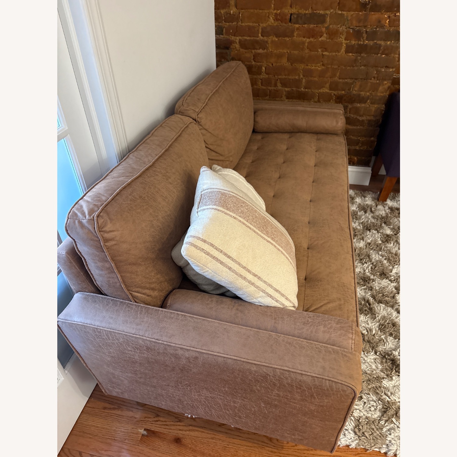 Wayfair Light Brown Faux Leather Loveseat - image-2