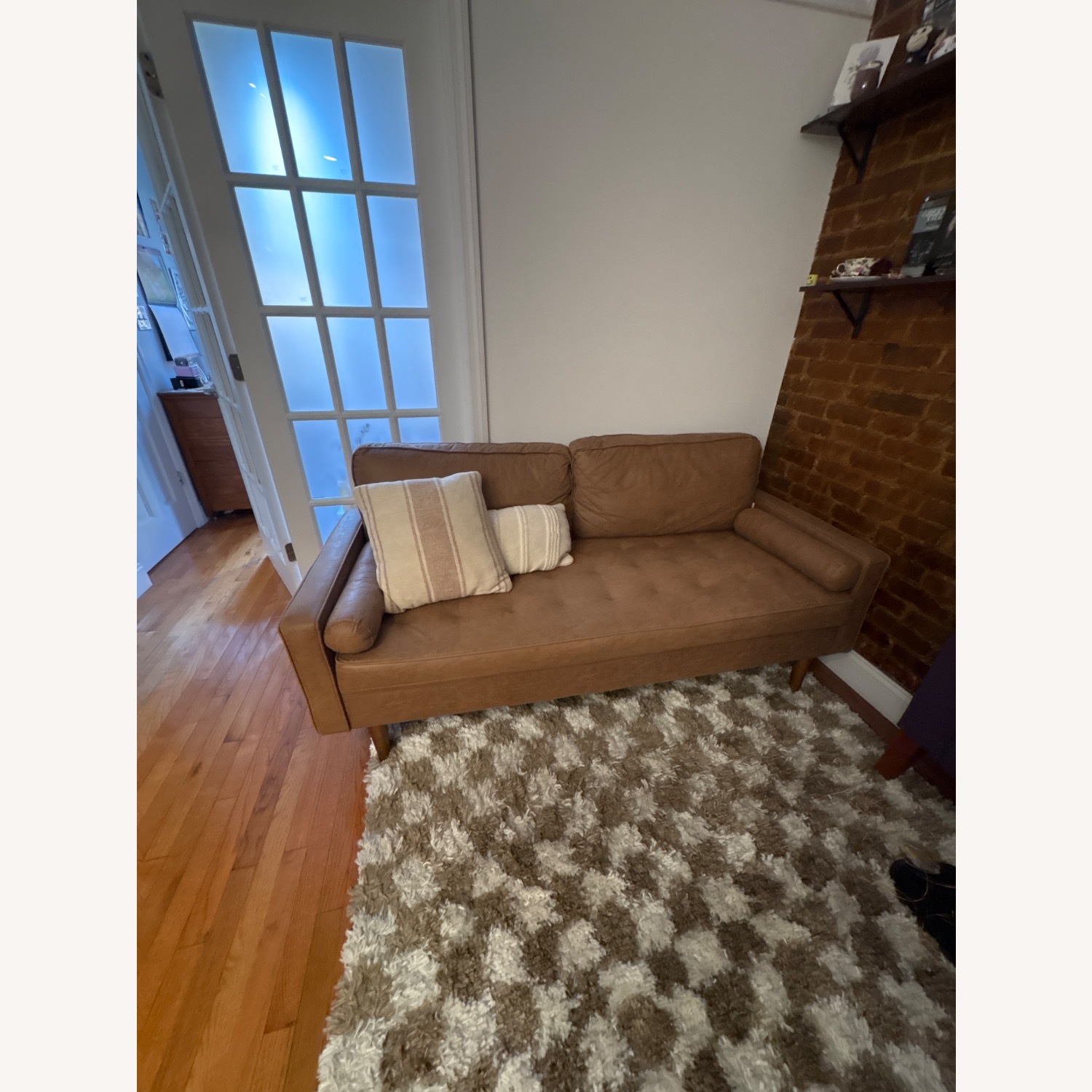 Wayfair Light Brown Faux Leather Loveseat - image-3