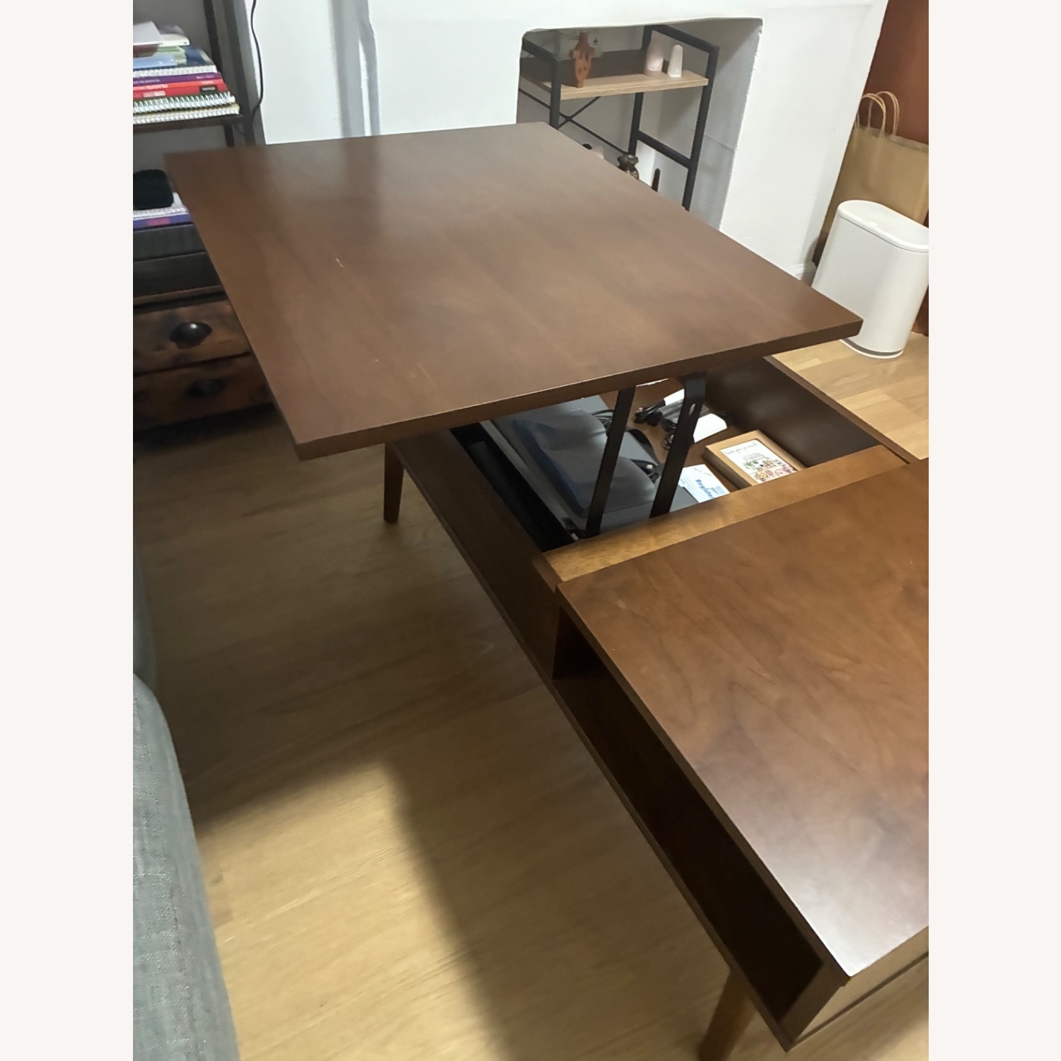 Bob's Discount Furniture Bettie Walnut Lift-Top Storage Coffee Table - image-2