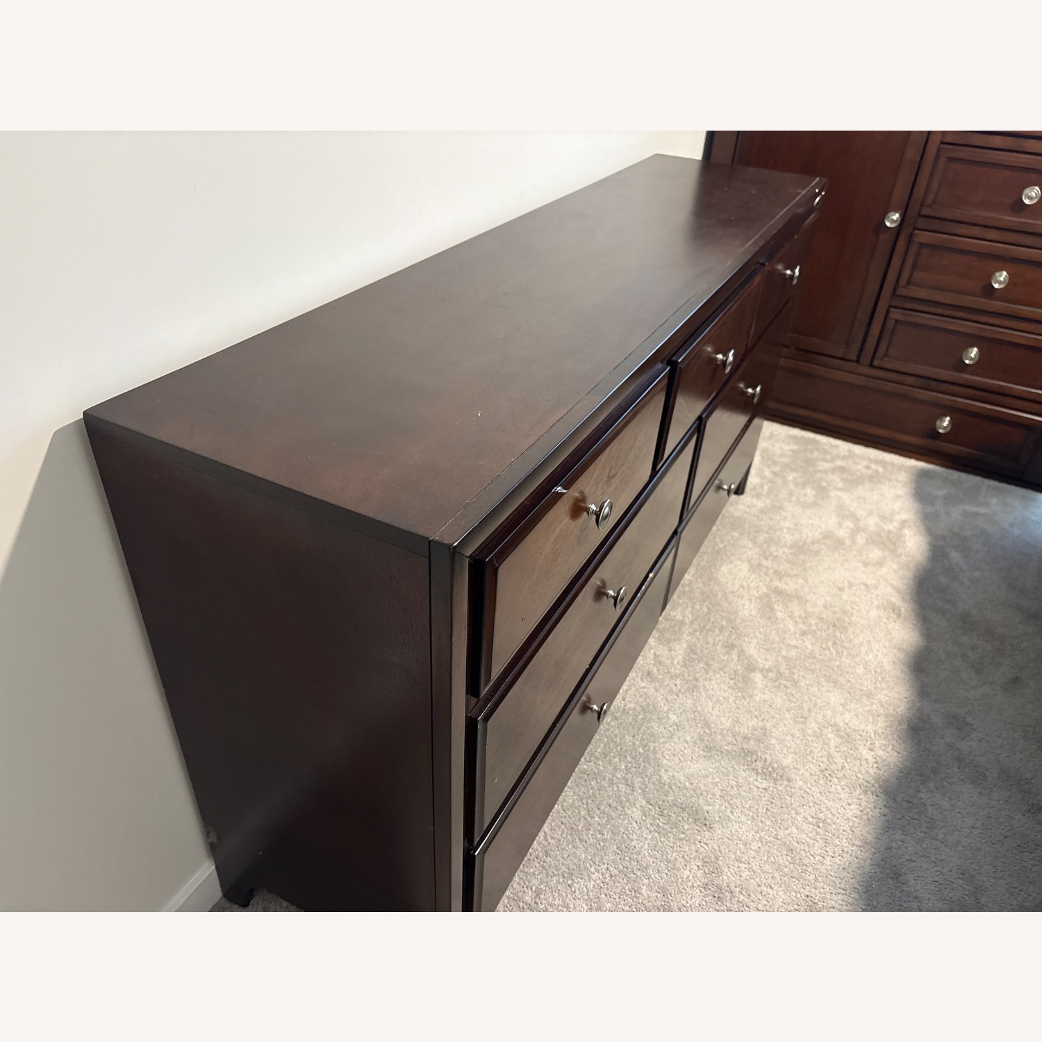 Dark Brown Wood Dresser - image-2