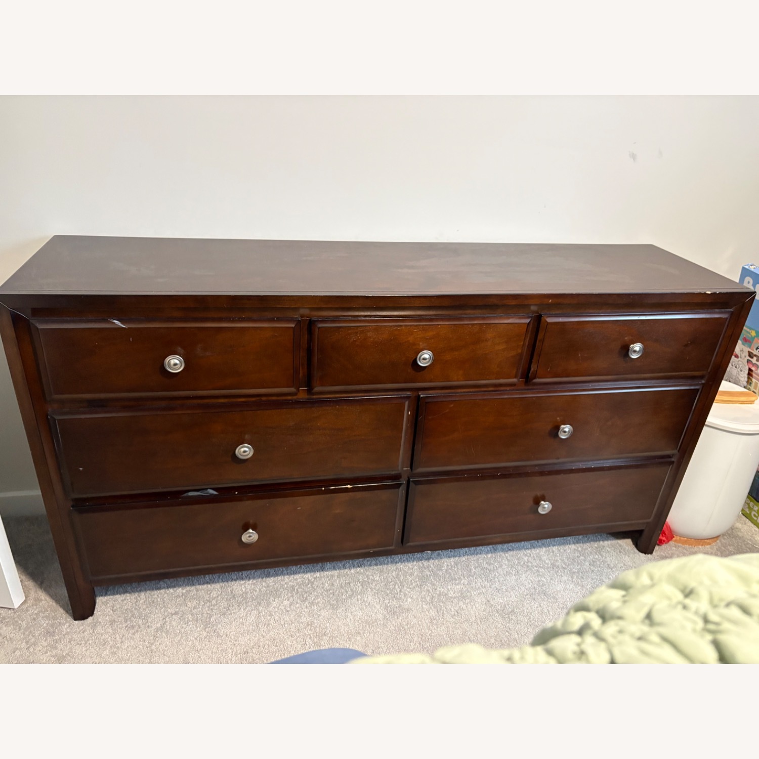 Dark Brown Wood Dresser - image-1
