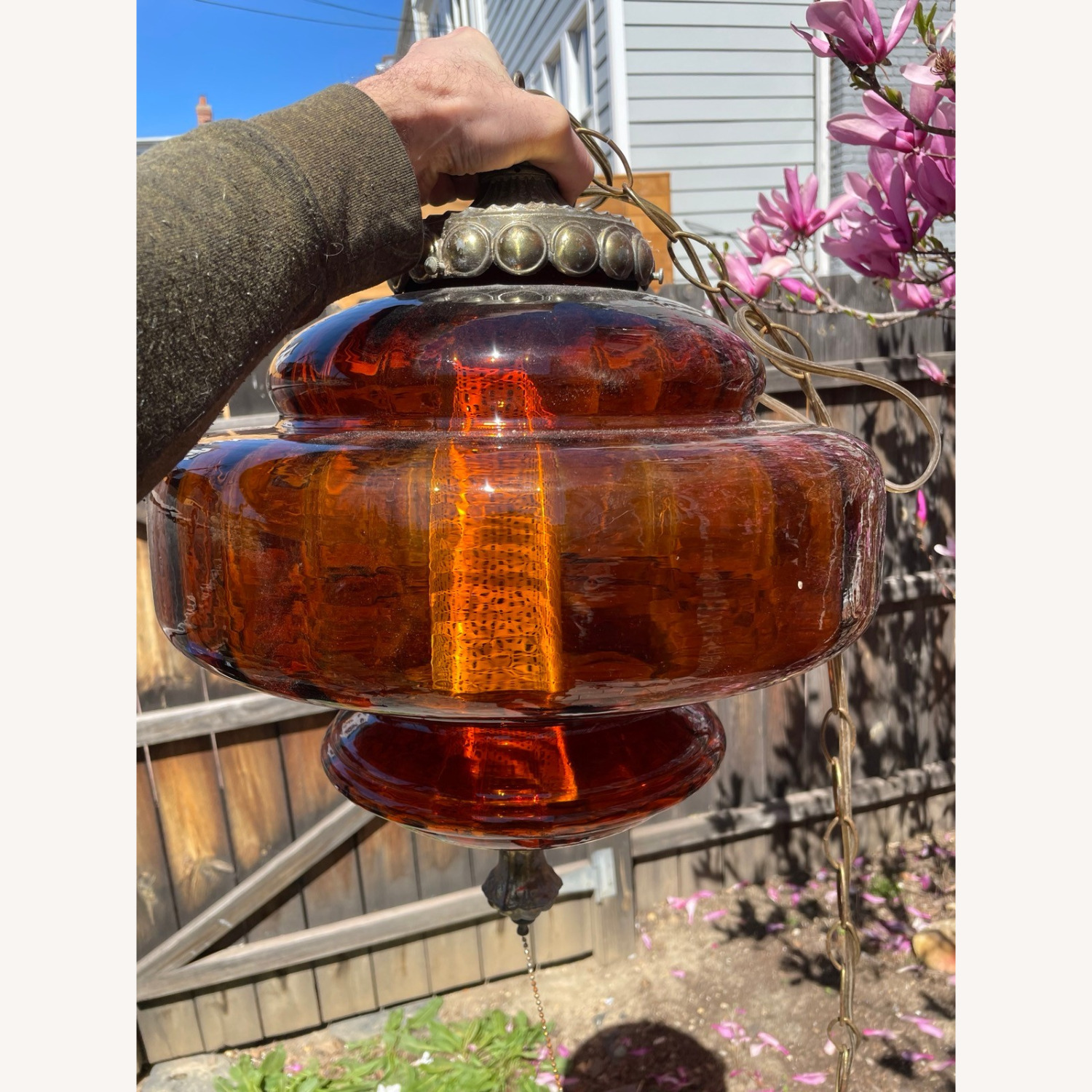 Vintage/Antique Dark Brown Ceiling Lamp - image-3