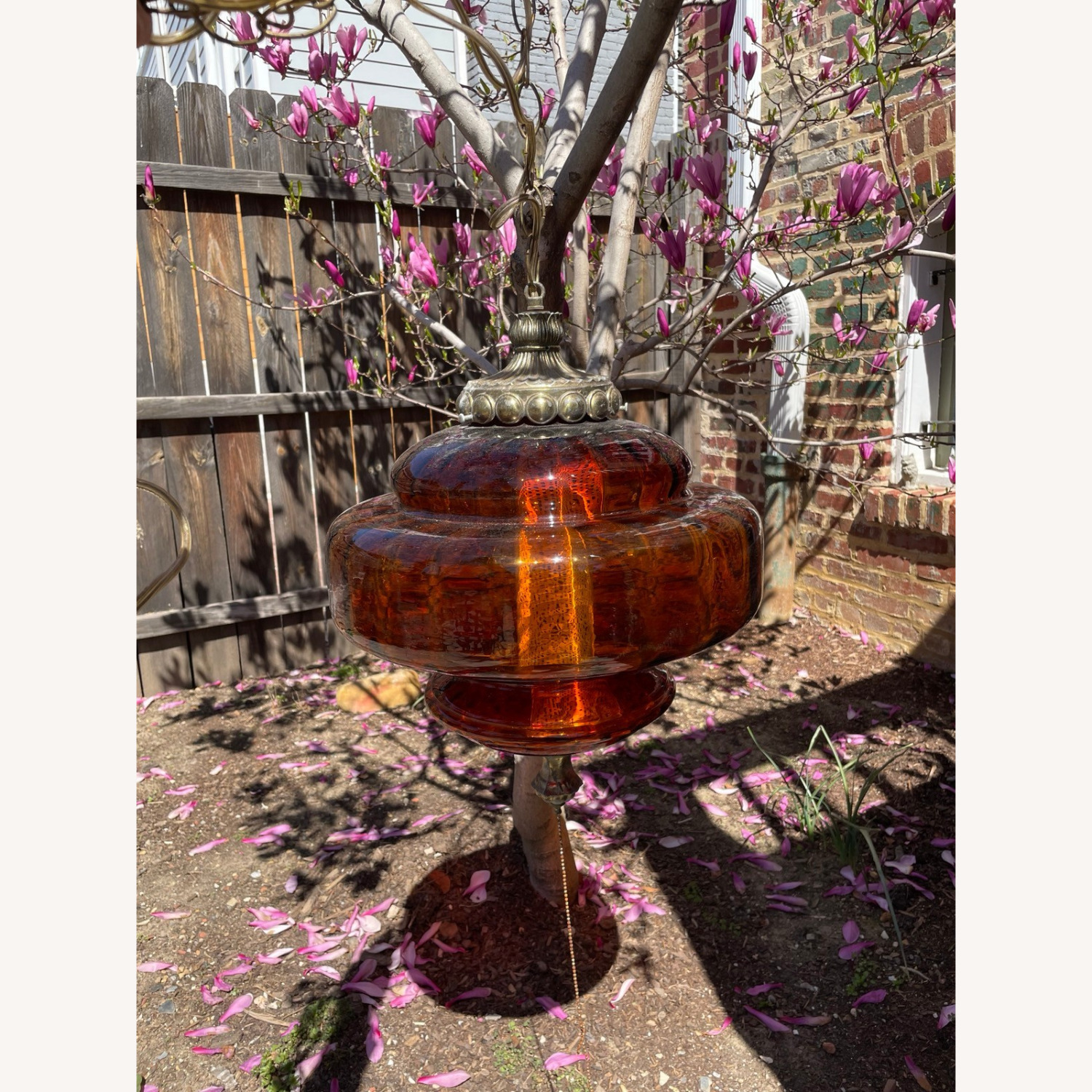 Vintage/Antique Dark Brown Ceiling Lamp - image-2