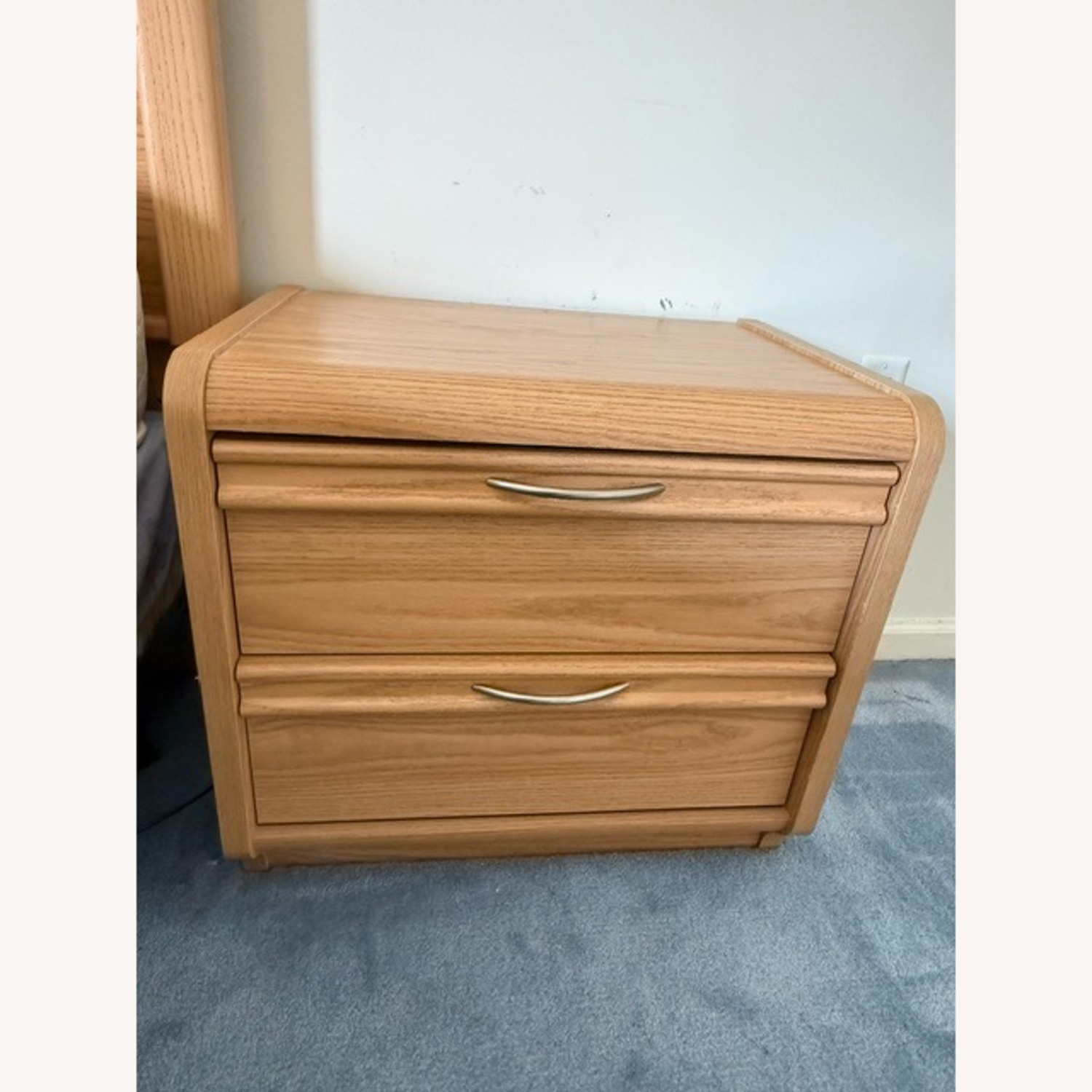 Pair of Natural Wood Nightstands - image-2