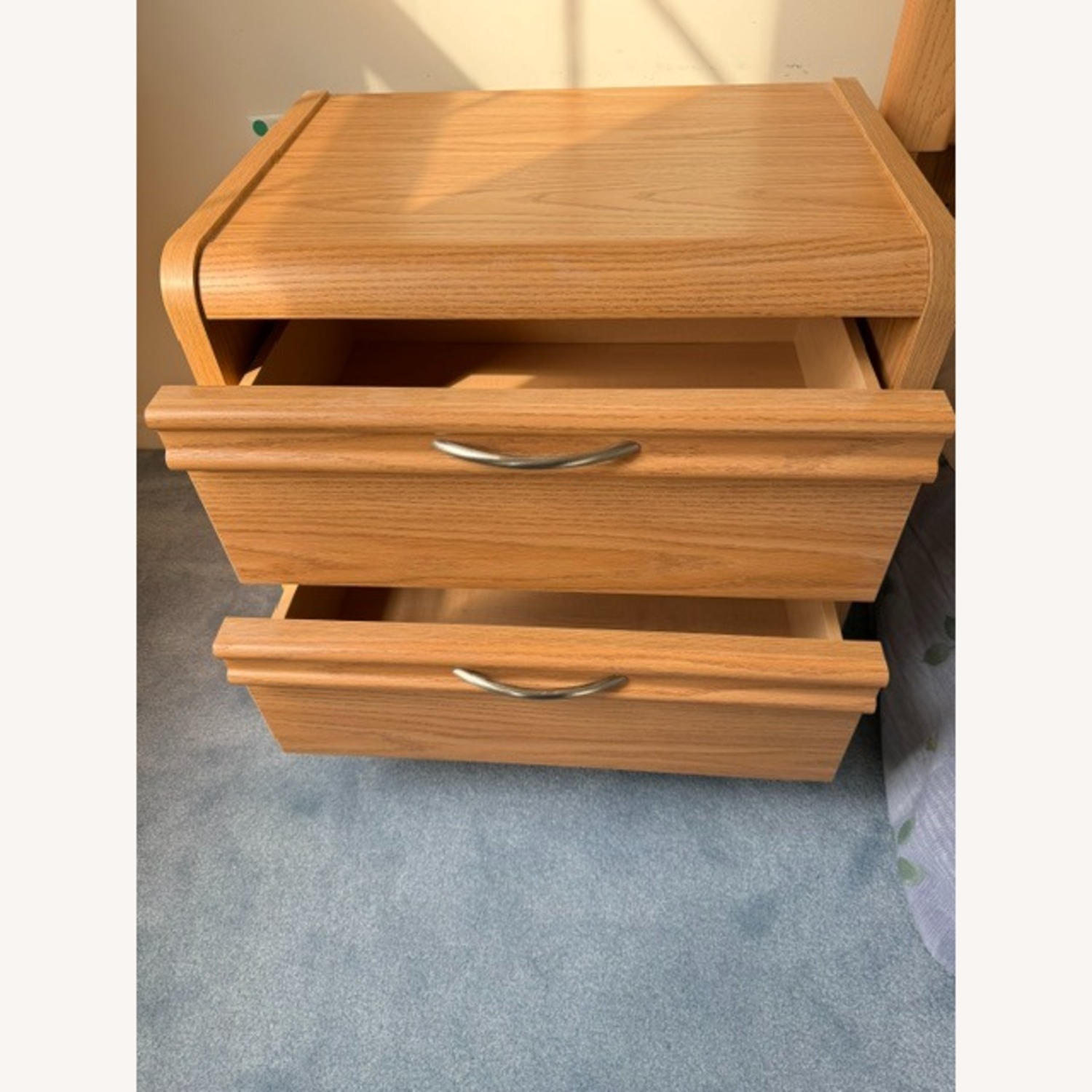 Pair of Natural Wood Nightstands - image-4