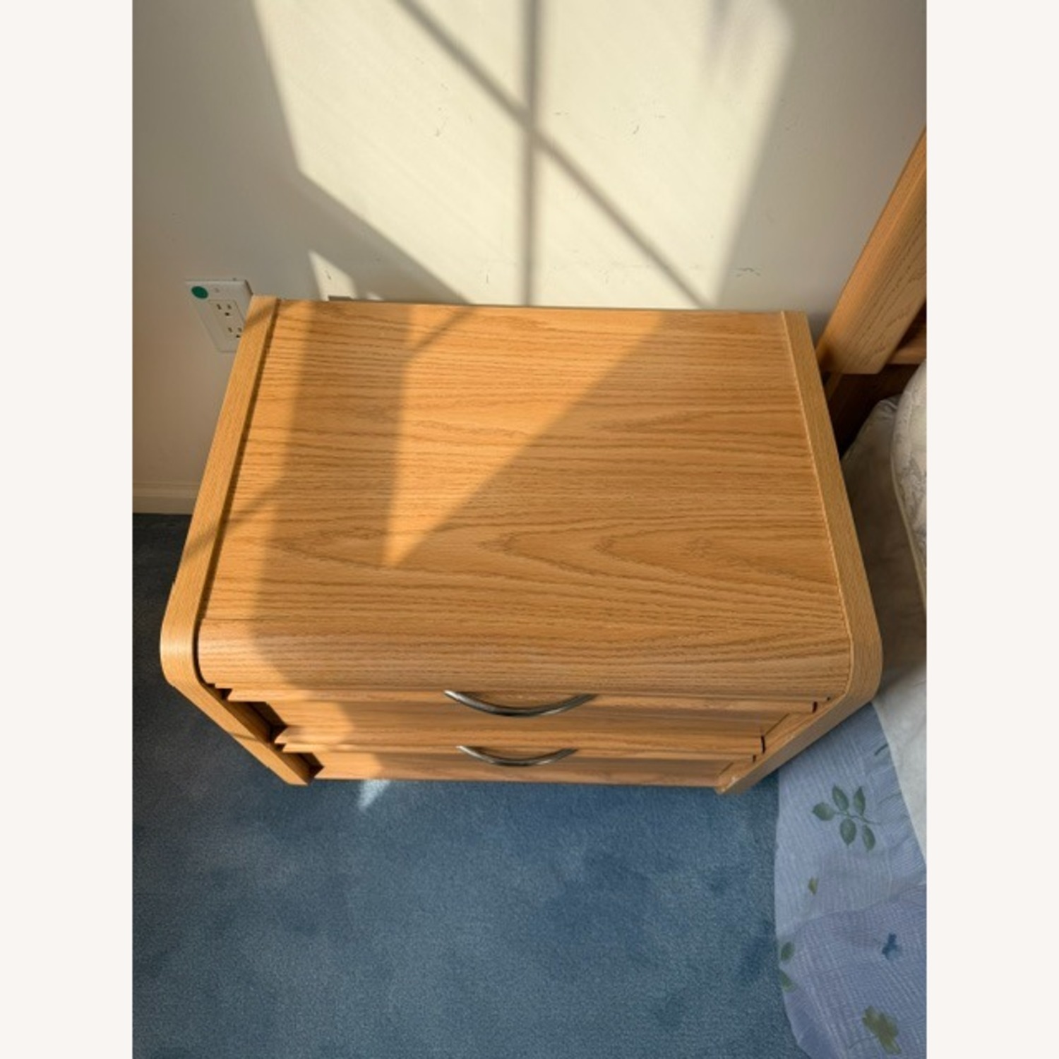 Pair of Natural Wood Nightstands - image-5