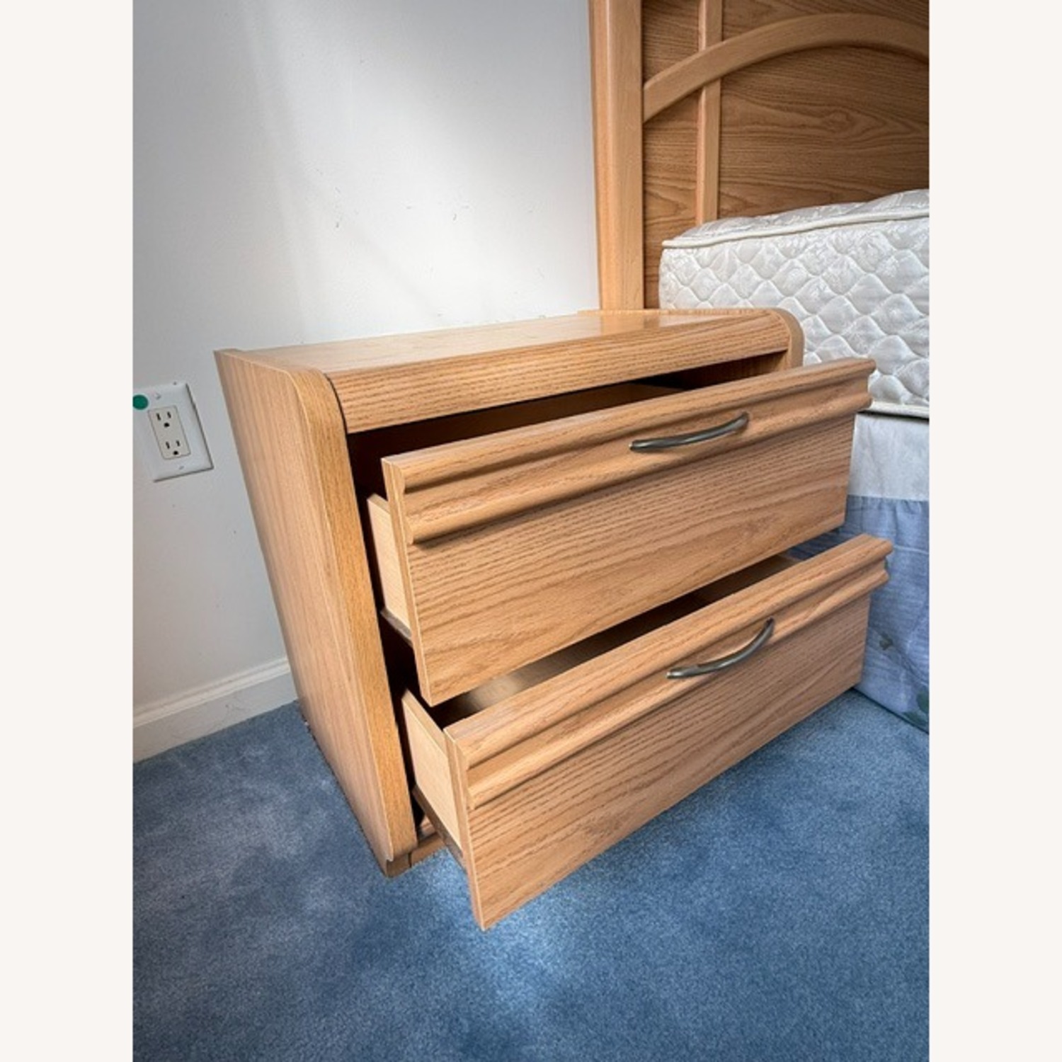 Pair of Natural Wood Nightstands - image-7