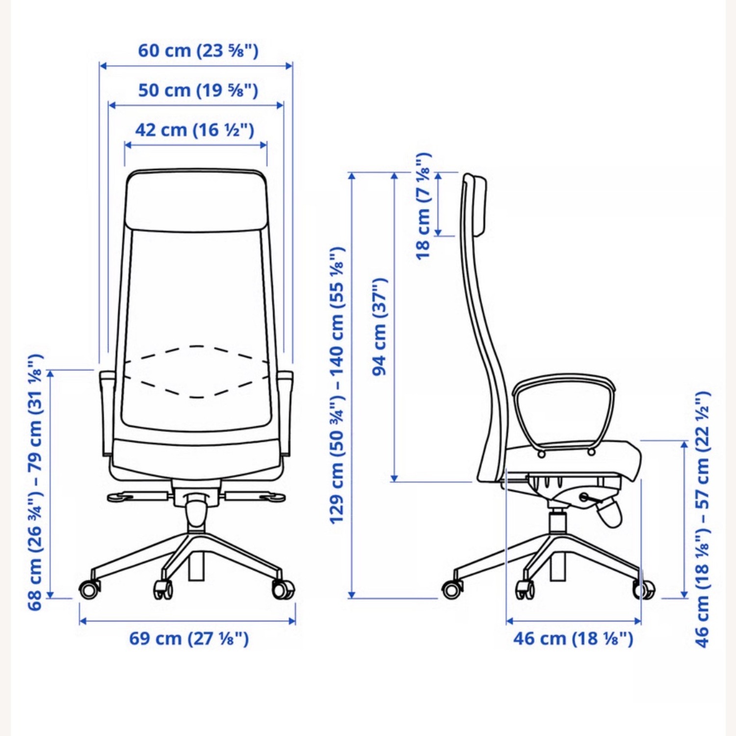 IKEA Light Gray Fabric Office Chair - image-2