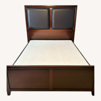 Dark Brown Wood Queen Bed