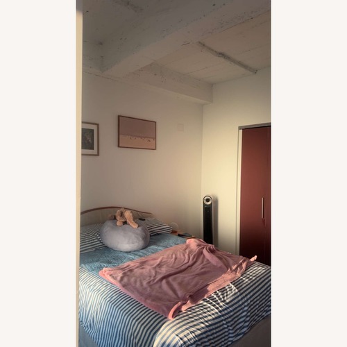 Used IKEA Ramnefjäll Natural Fabric Full Bed for sale on AptDeco