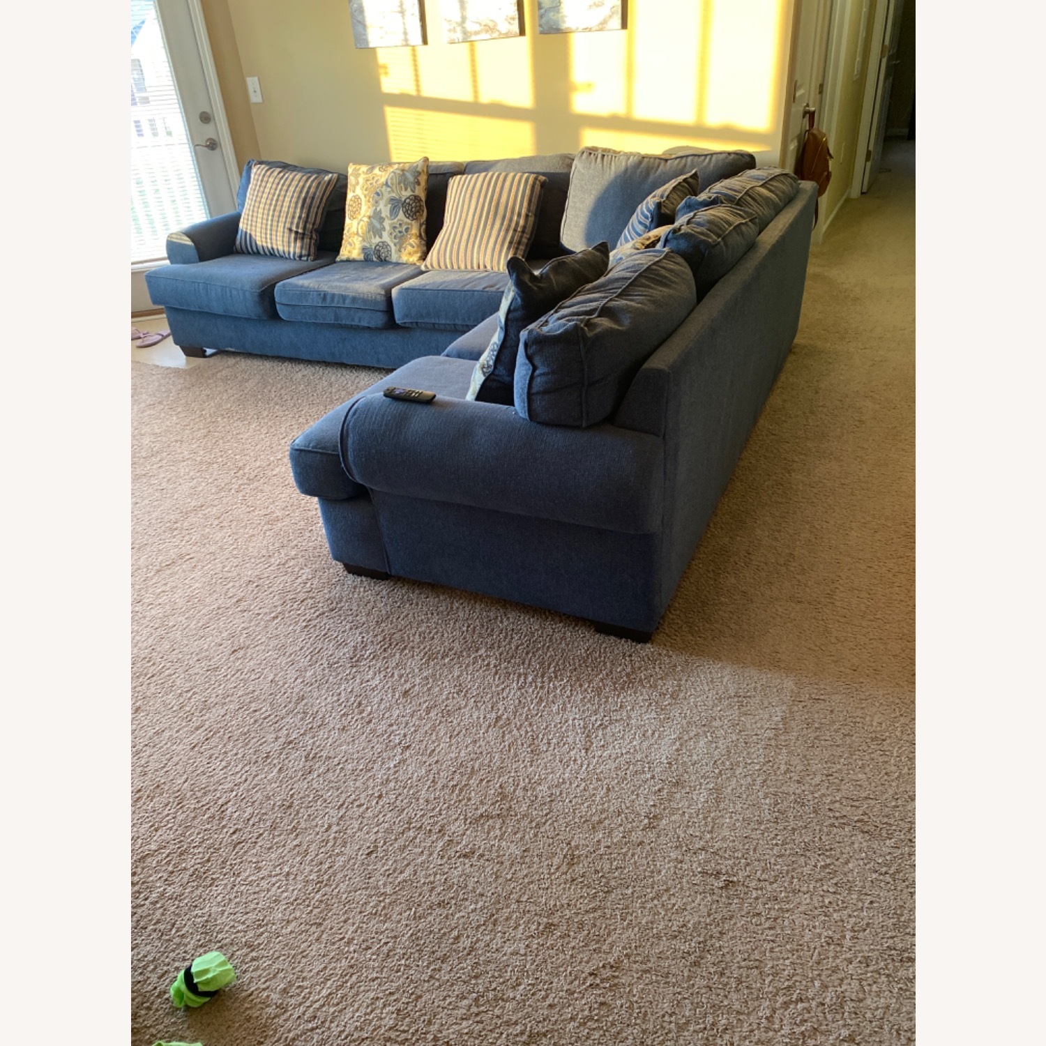 Blue Fabric 2 Piece Sectional - image-3