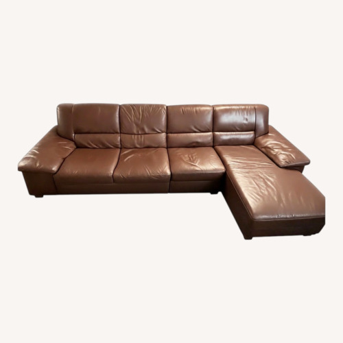 Used Leather 3 Piece Sectional Sofa for sale on AptDeco