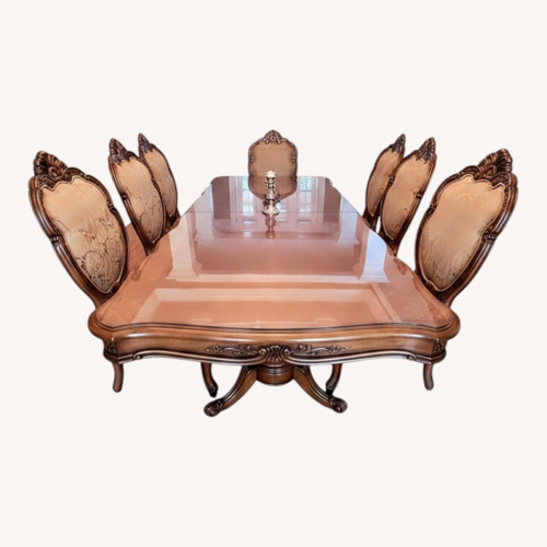 Used AICO Villa Valencia Dining Table with 8 Chairs for sale on AptDeco