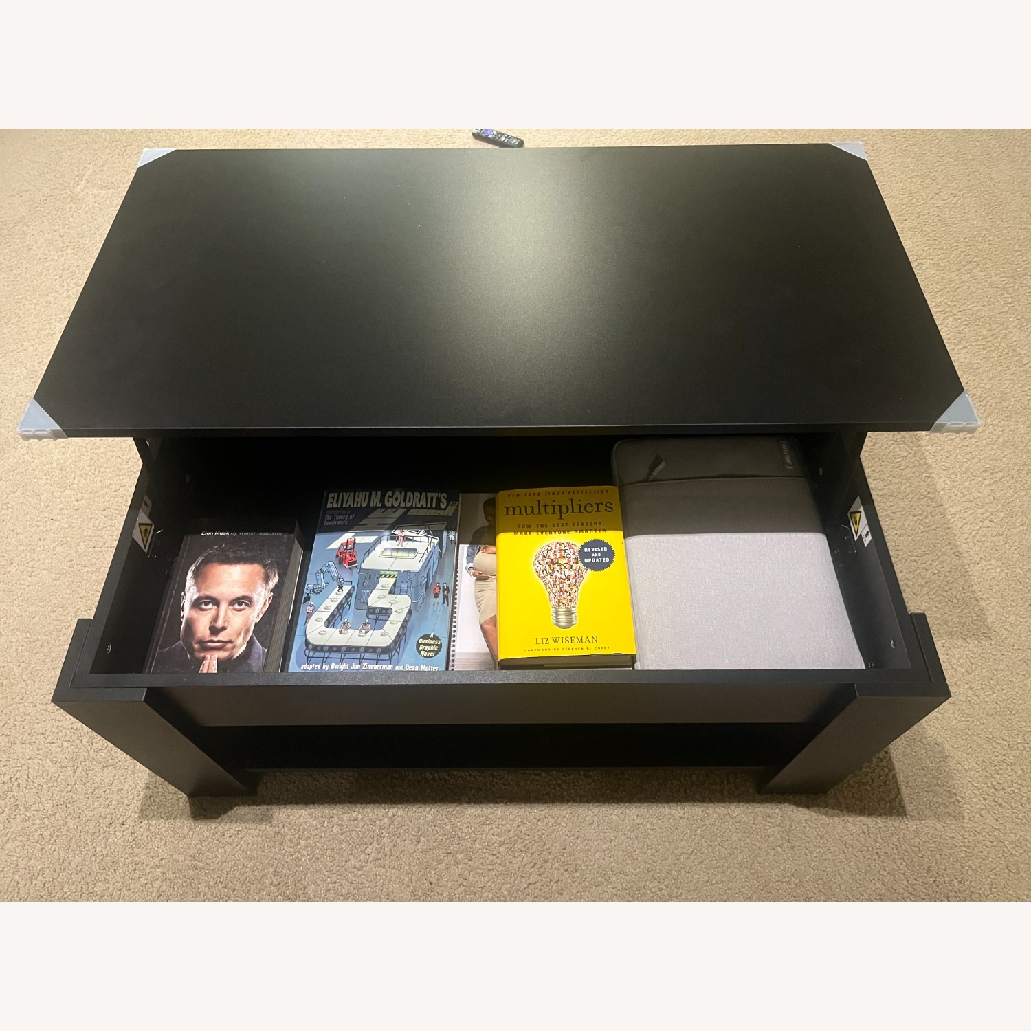 Black Wood Coffee Table - image-2