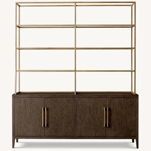 Used Restoration Hardware French Contemporary 4 Door Open Sideboard & Hutch  for sale on AptDeco