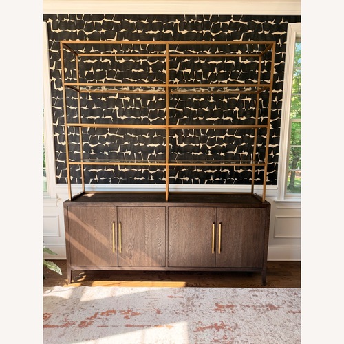 Used Restoration Hardware French Contemporary 4 Door Open Sideboard & Hutch  for sale on AptDeco
