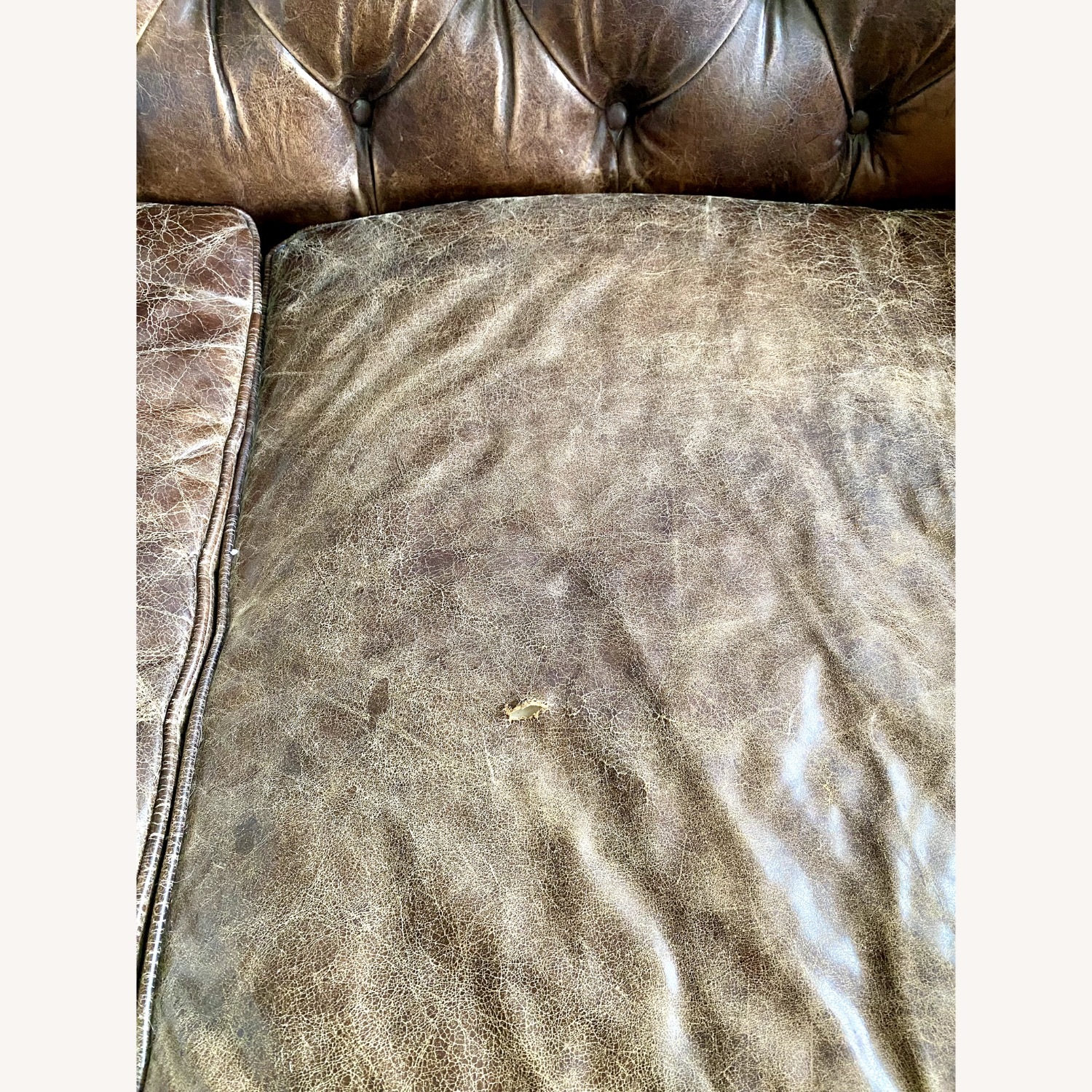 Restoration Hardware Kensington Chesterfield Luxe Vintage Leather Sofa - image-4