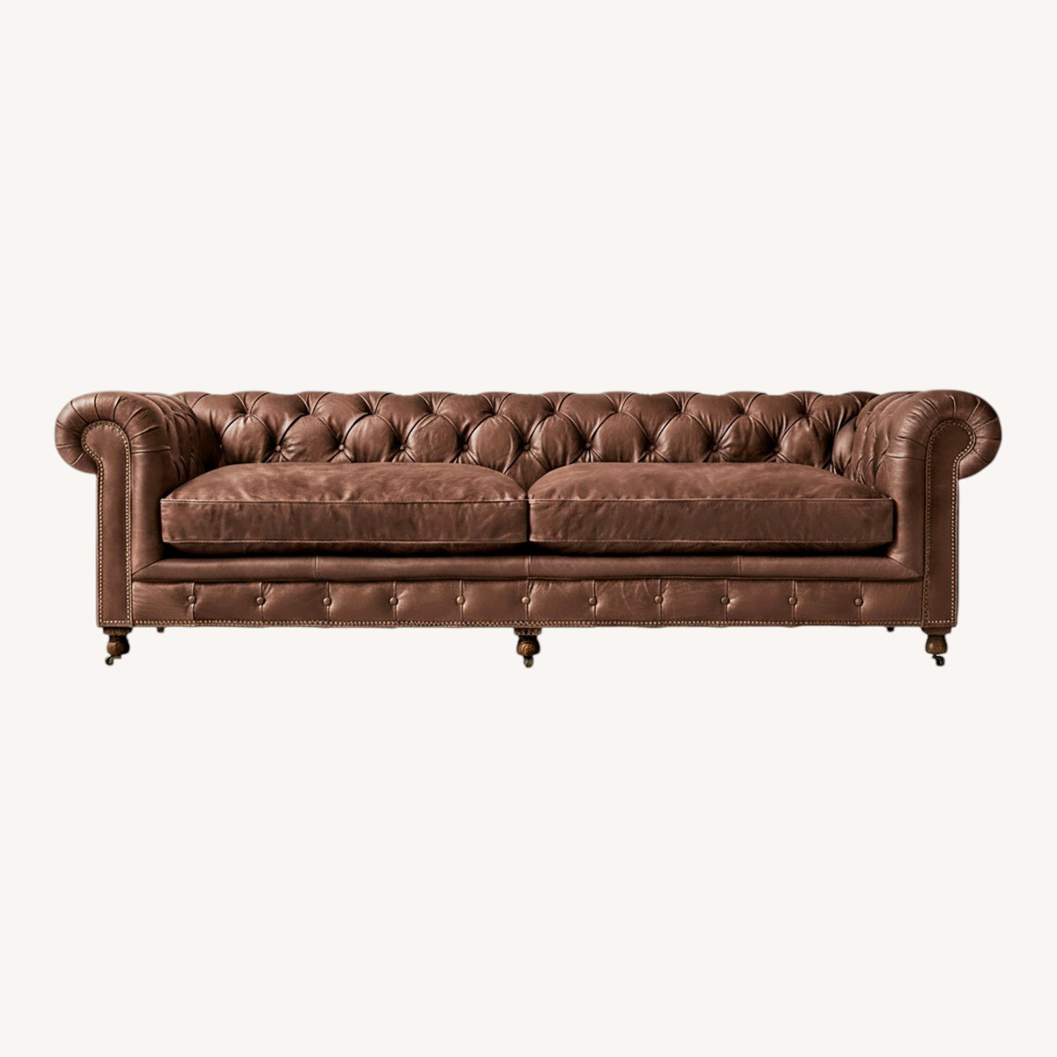 Restoration Hardware Kensington Chesterfield Luxe Vintage Leather Sofa - image-0