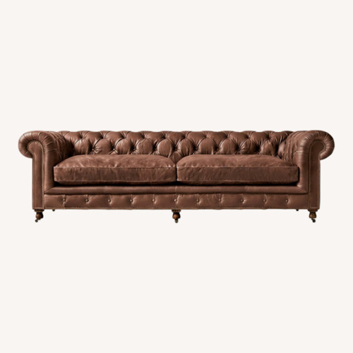 Used Restoration Hardware Kensington Chesterfield Luxe Vintage Leather Sofa for sale on AptDeco
