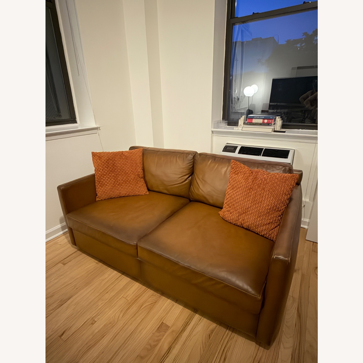 Pottery Barn Pacifica Leather Loveseat 69” - image-1