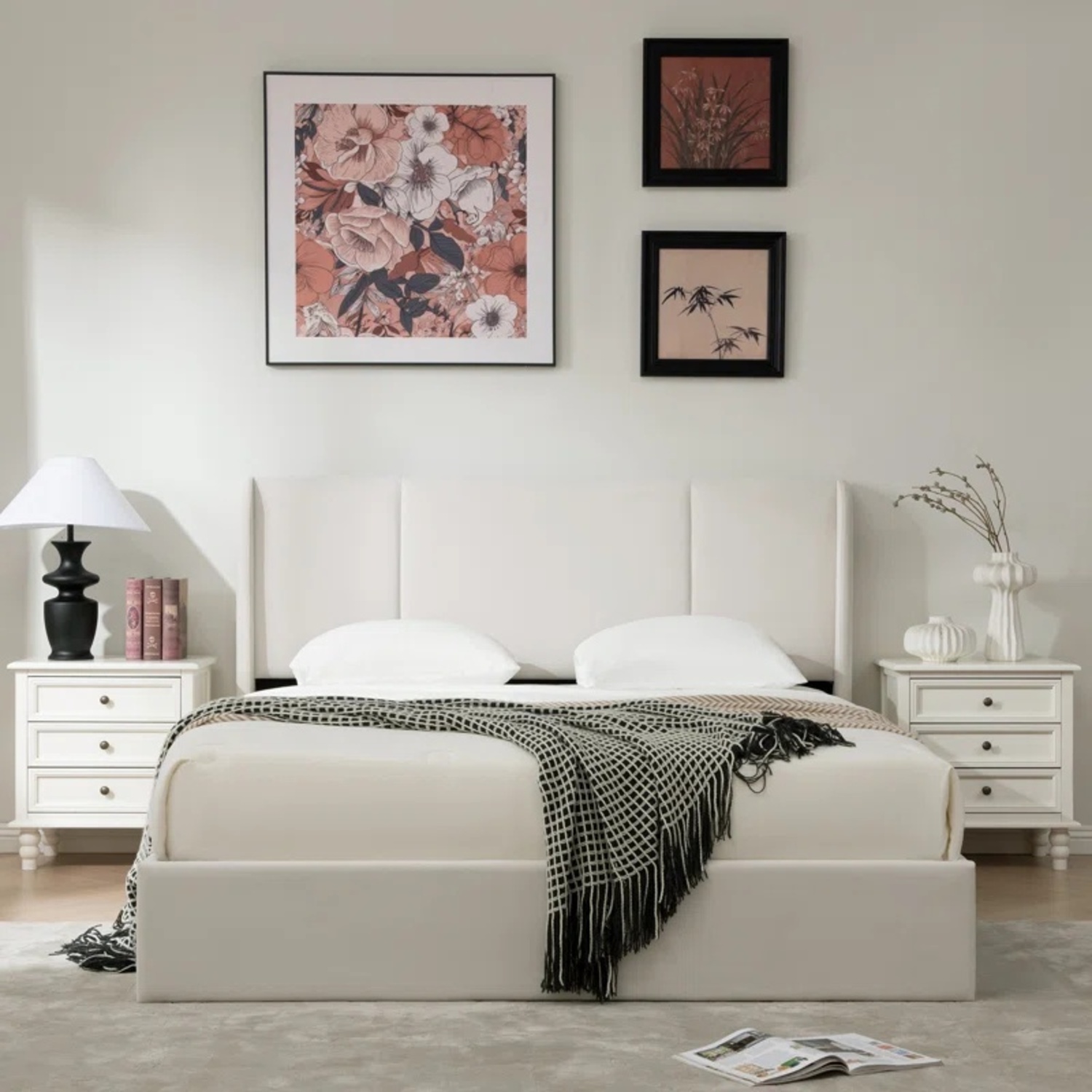 Wayfair White Fabric King Bed - image-5