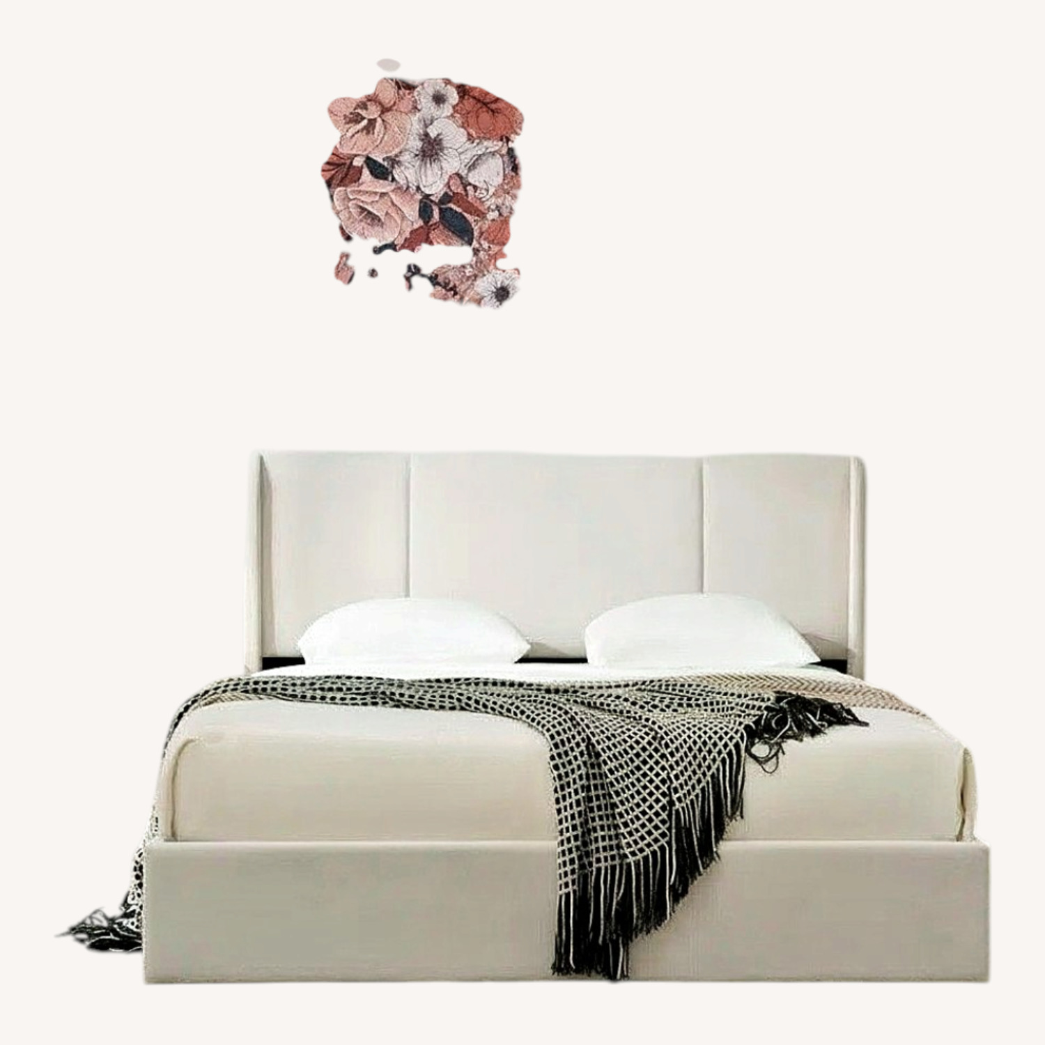 Wayfair White Fabric King Bed - image-0