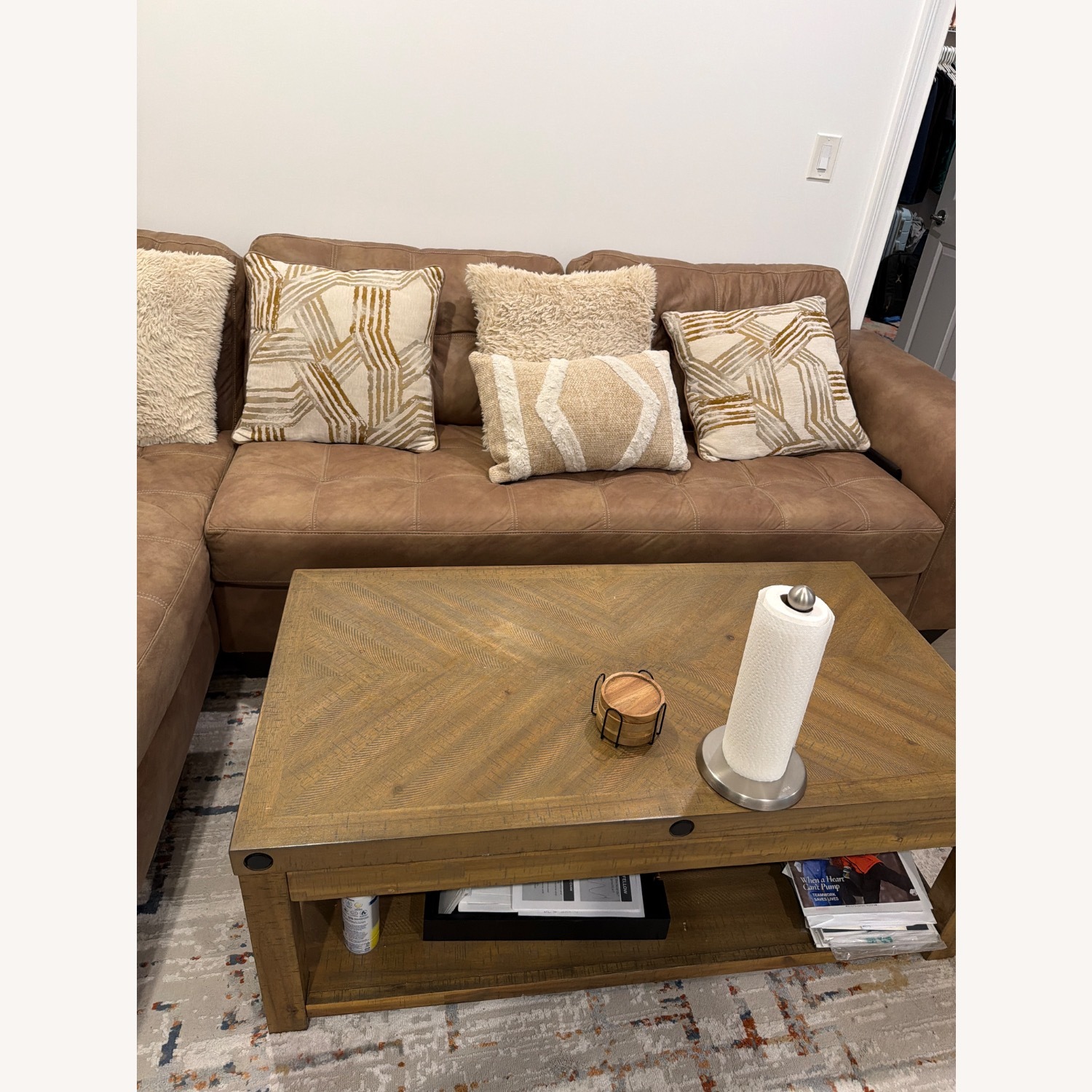 Bob's Discount Furniture Sonoma Natural Lift-Top Storage Coffee Table - image-4