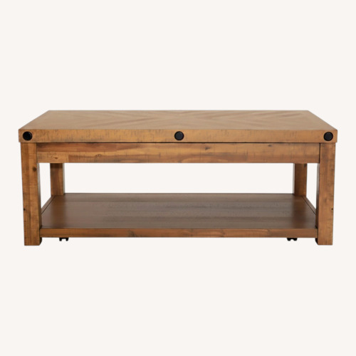 Used Bob's Discount Furniture Sonoma Natural Lift-Top Storage Coffee Table for sale on AptDeco