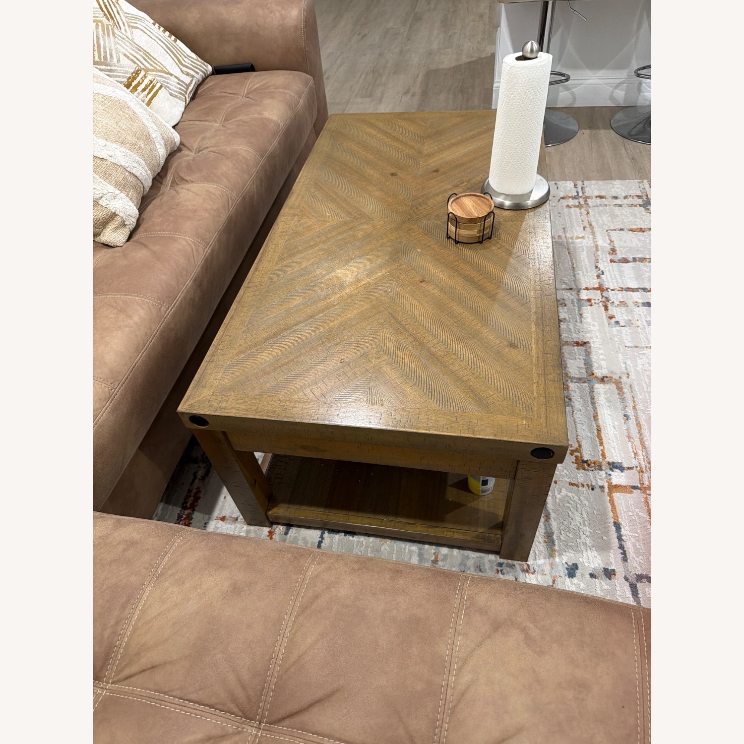 Bob's Discount Furniture Sonoma Natural Lift-Top Storage Coffee Table - image-3