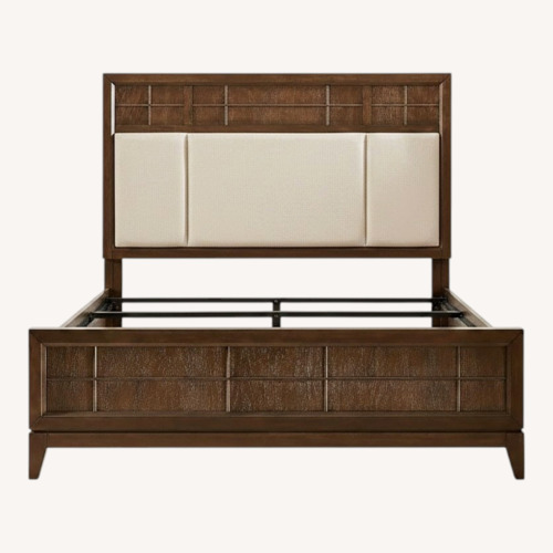 Used Rooms To Go Dark Brown Wood King Bed for sale on AptDeco