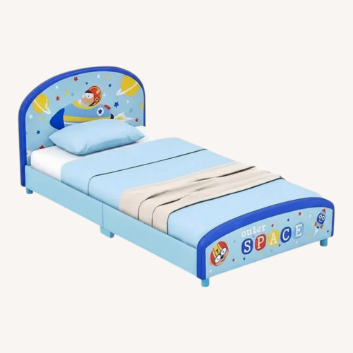 Used Bed Bath & Beyond Space Adventures Blue Wood Twin Bed for sale on AptDeco
