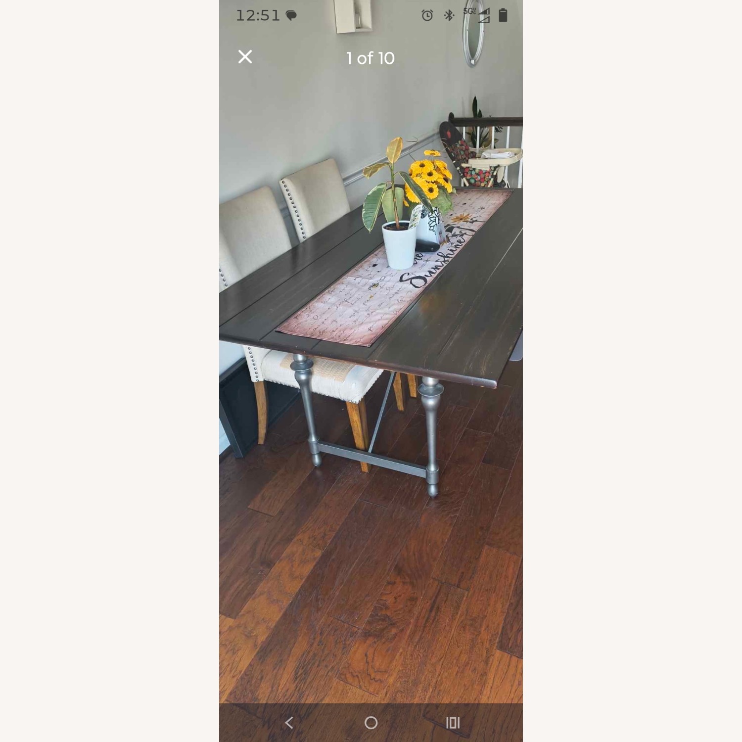 True Value Dark Brown Wood Dining Table - image-2