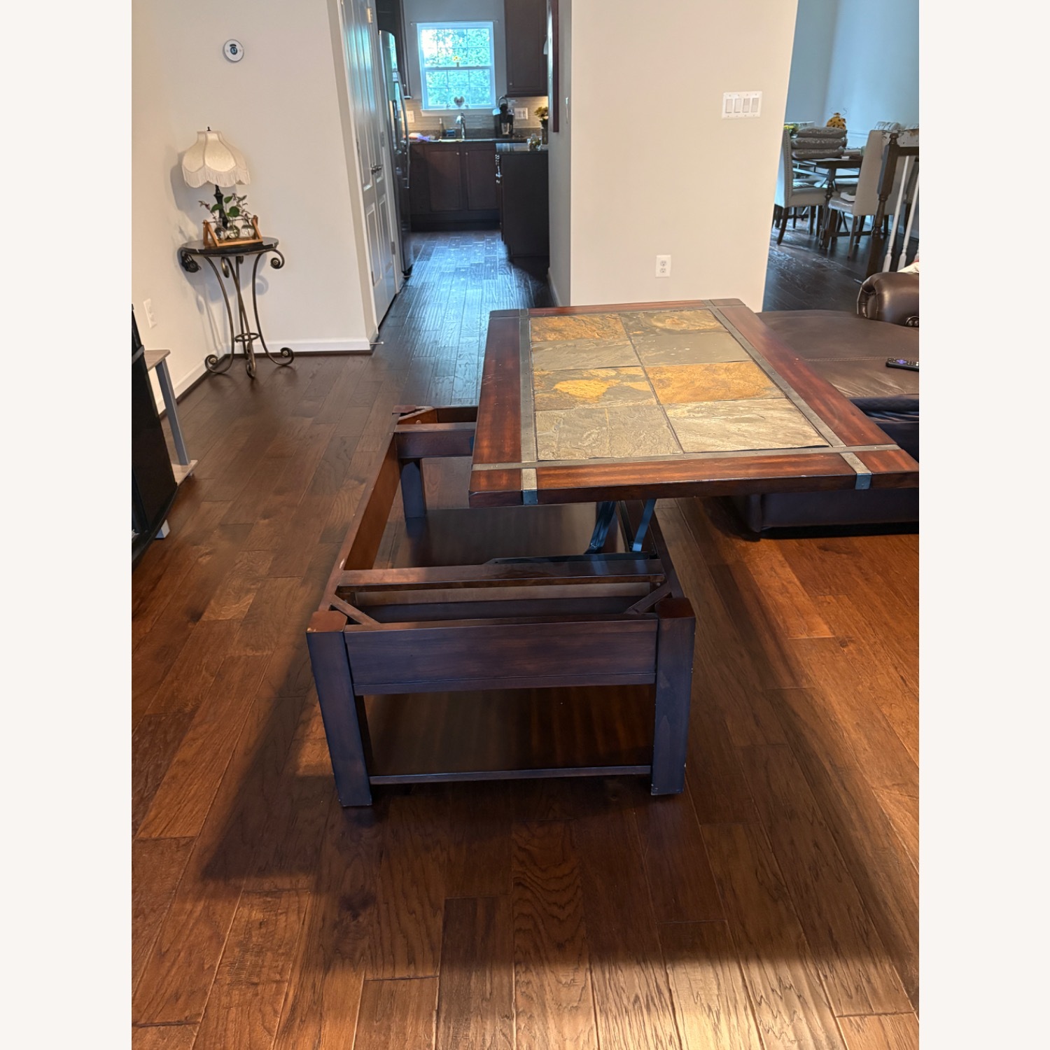 Value City Furniture Dark Brown Wood Coffee Table - image-5