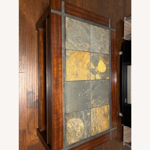 Used Value City Furniture Dark Brown Wood Coffee Table for sale on AptDeco