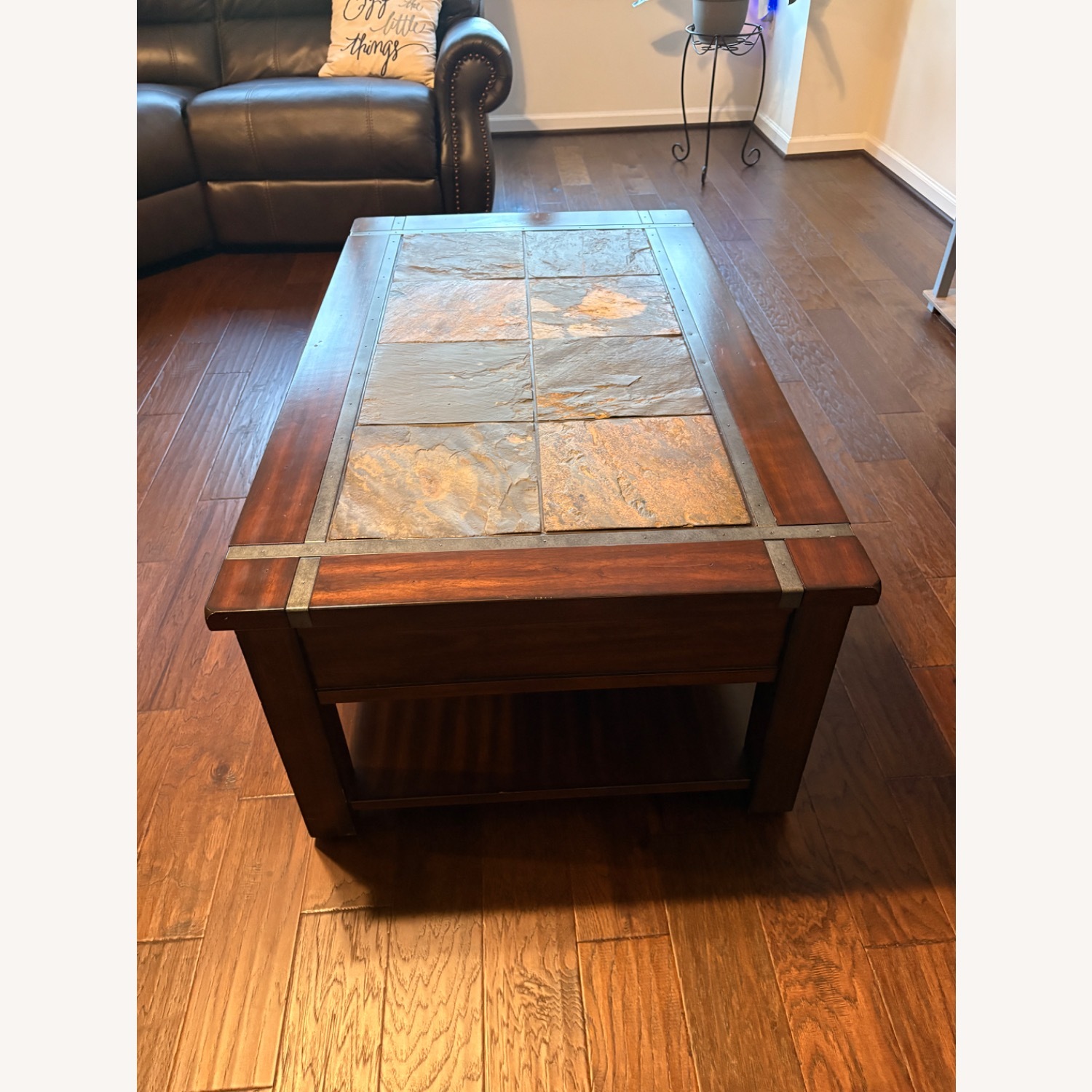Value City Furniture Dark Brown Wood Coffee Table - image-3