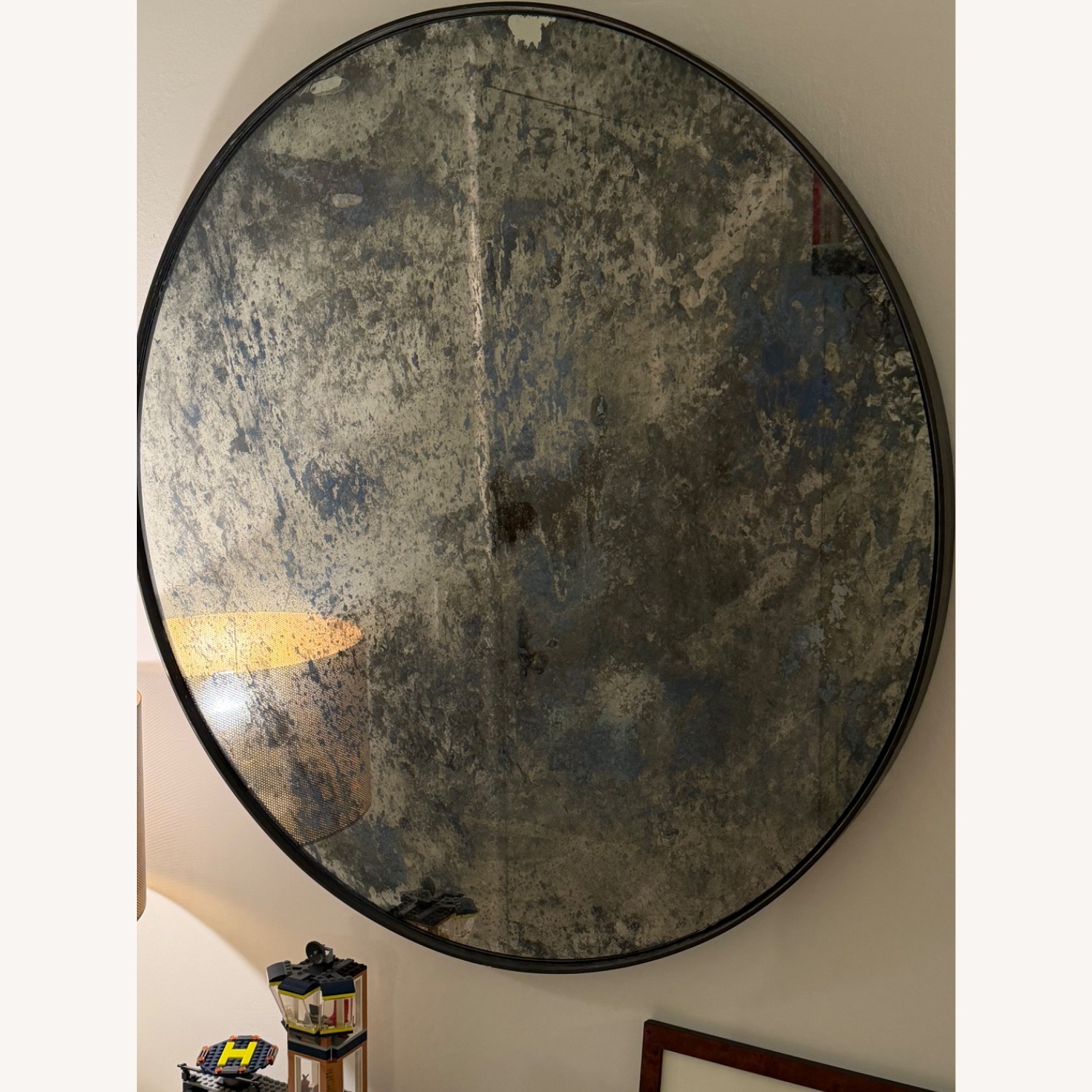 ABC Carpet and Home Large Round Antiqued Mirror - image-2