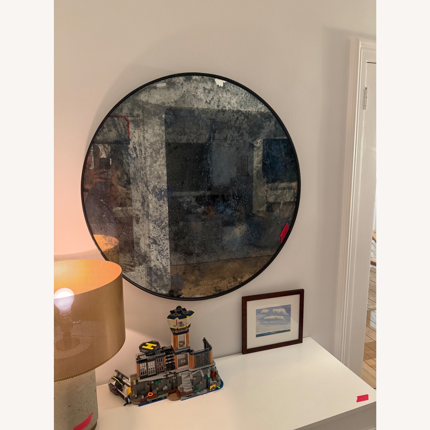 ABC Carpet and Home Large Round Antiqued Mirror - image-3