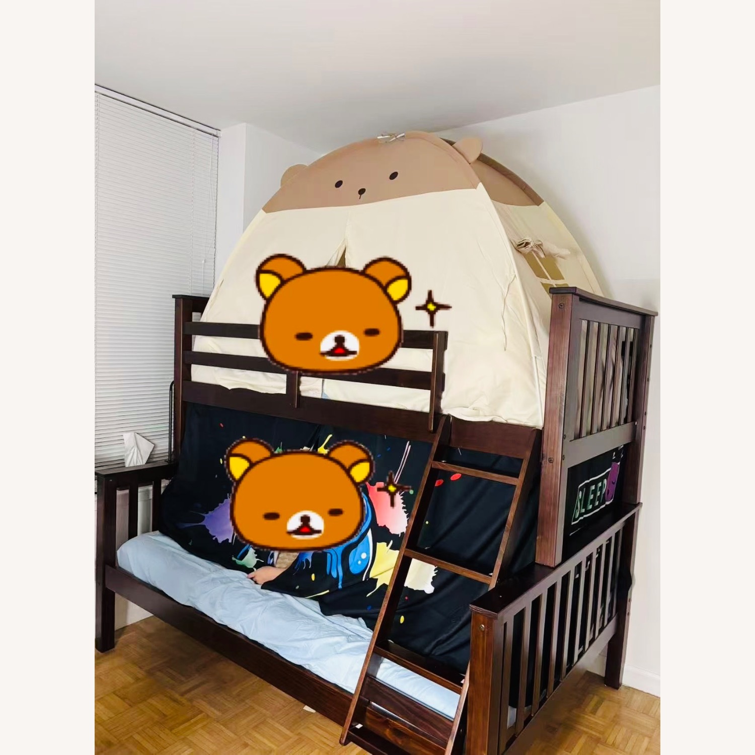 Bed Bath & Beyond Dark Brown Wood Bunk Bed - image-1