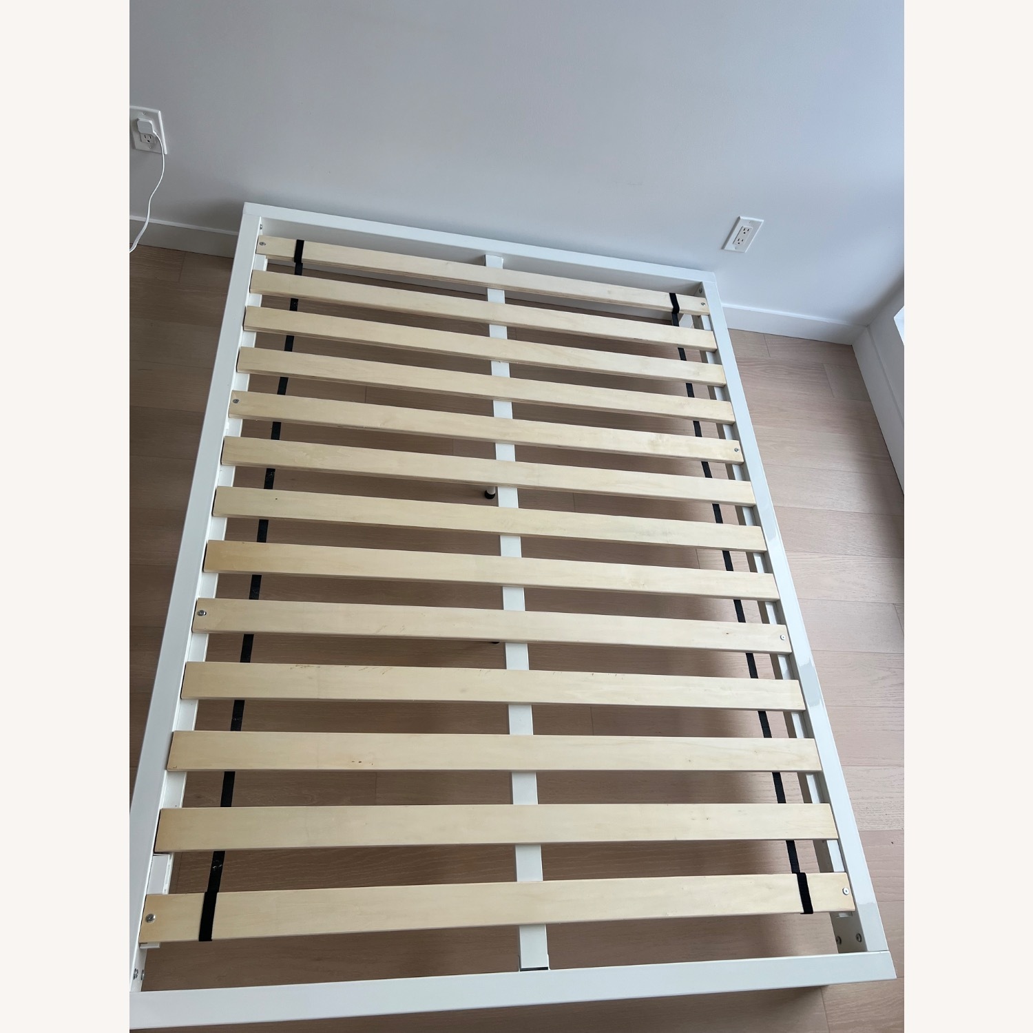 CB2 Simple White Metal Full Bed - image-3
