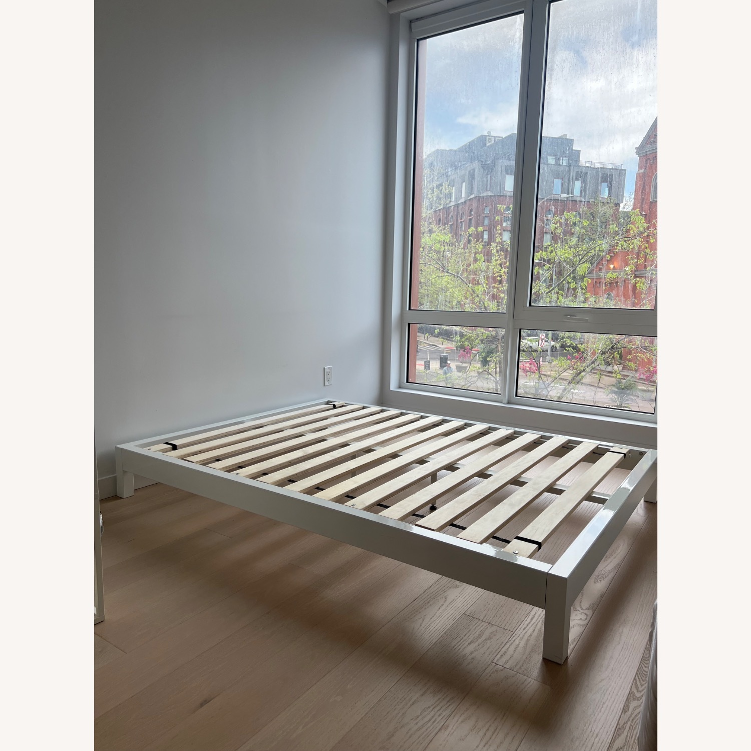CB2 Simple White Metal Full Bed - image-2