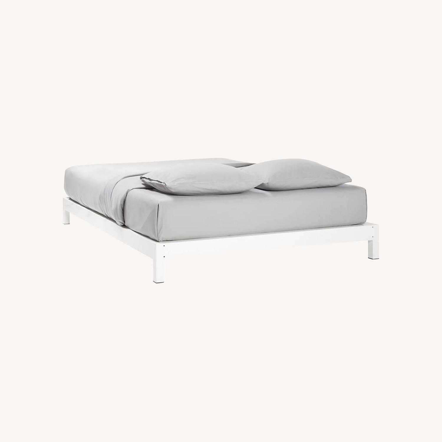 CB2 Simple White Metal Full Bed - image-5