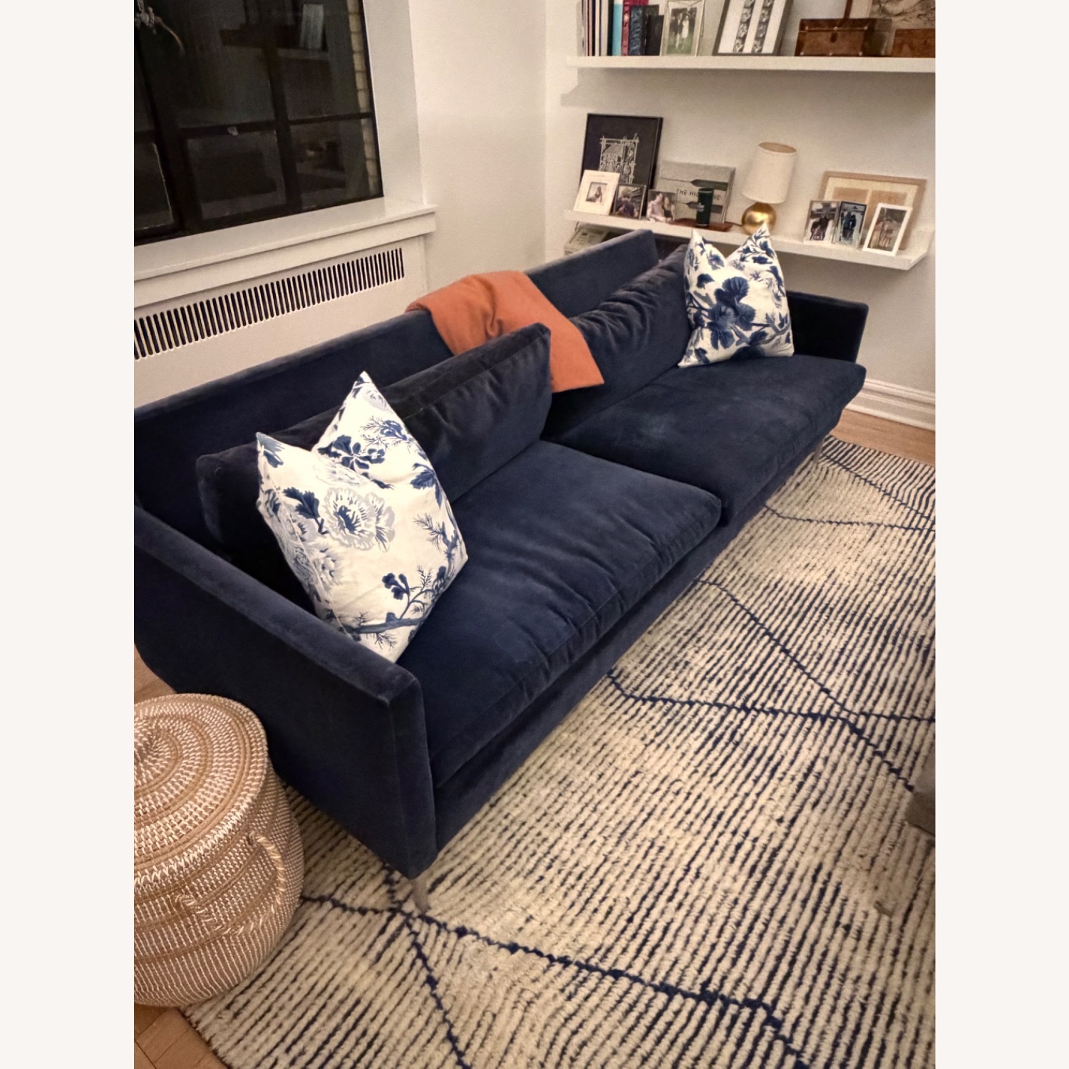 ABC Carpet and Home Blue Velvet 3+ Seater Sofa - image-3