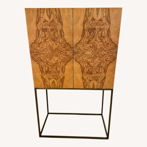 Used Burl Wood Cabinet on Brass Base for sale on AptDeco