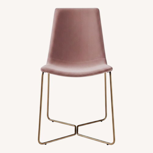 Used West Elm Pink Velvet Dining Chairs Set of 4  for sale on AptDeco