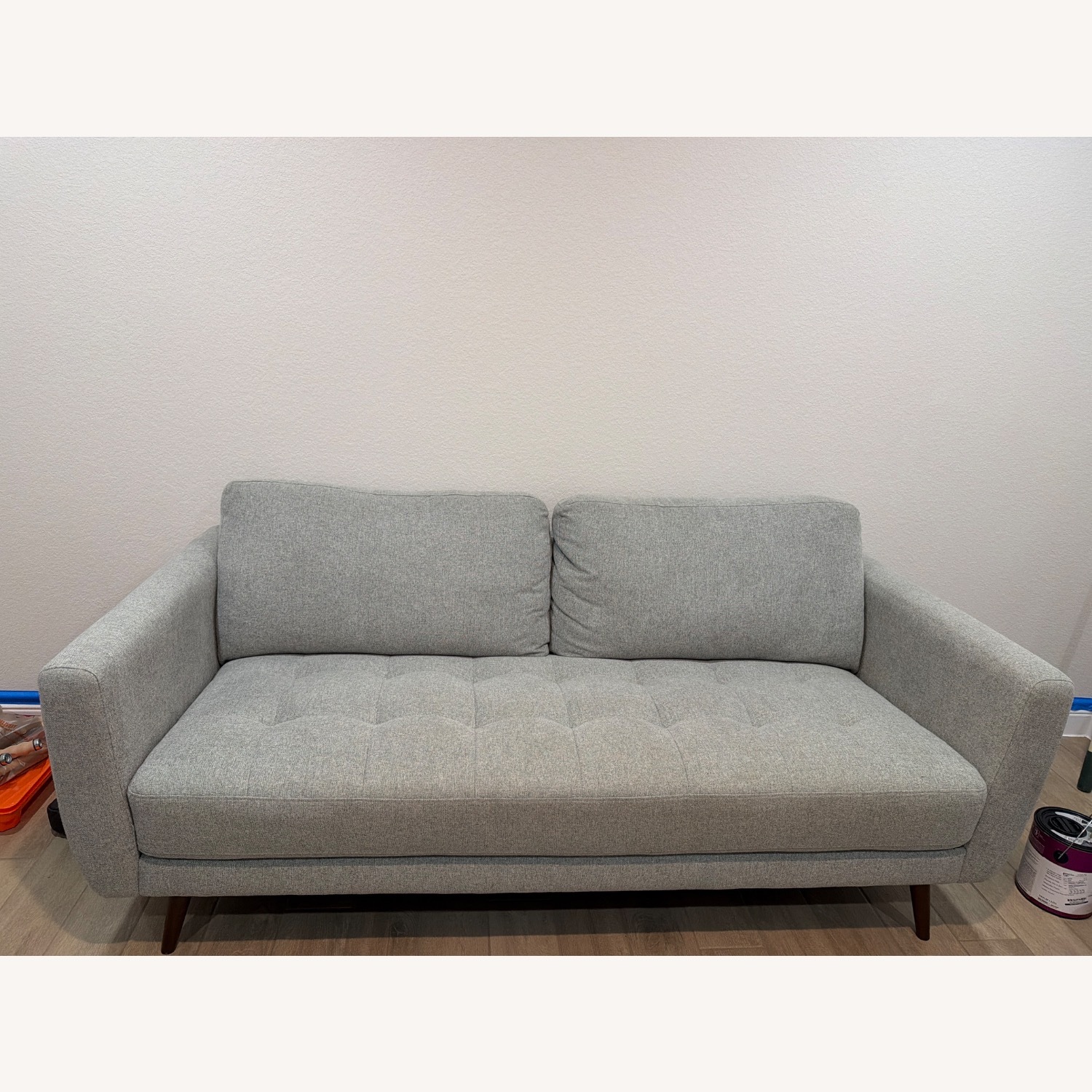 Living Spaces Light Gray Fabric 2 Seater Sofa - image-1
