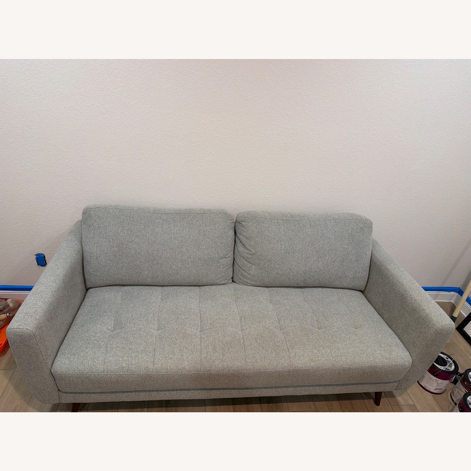 Living Spaces Light Gray Fabric 2 Seater Sofa - image-2