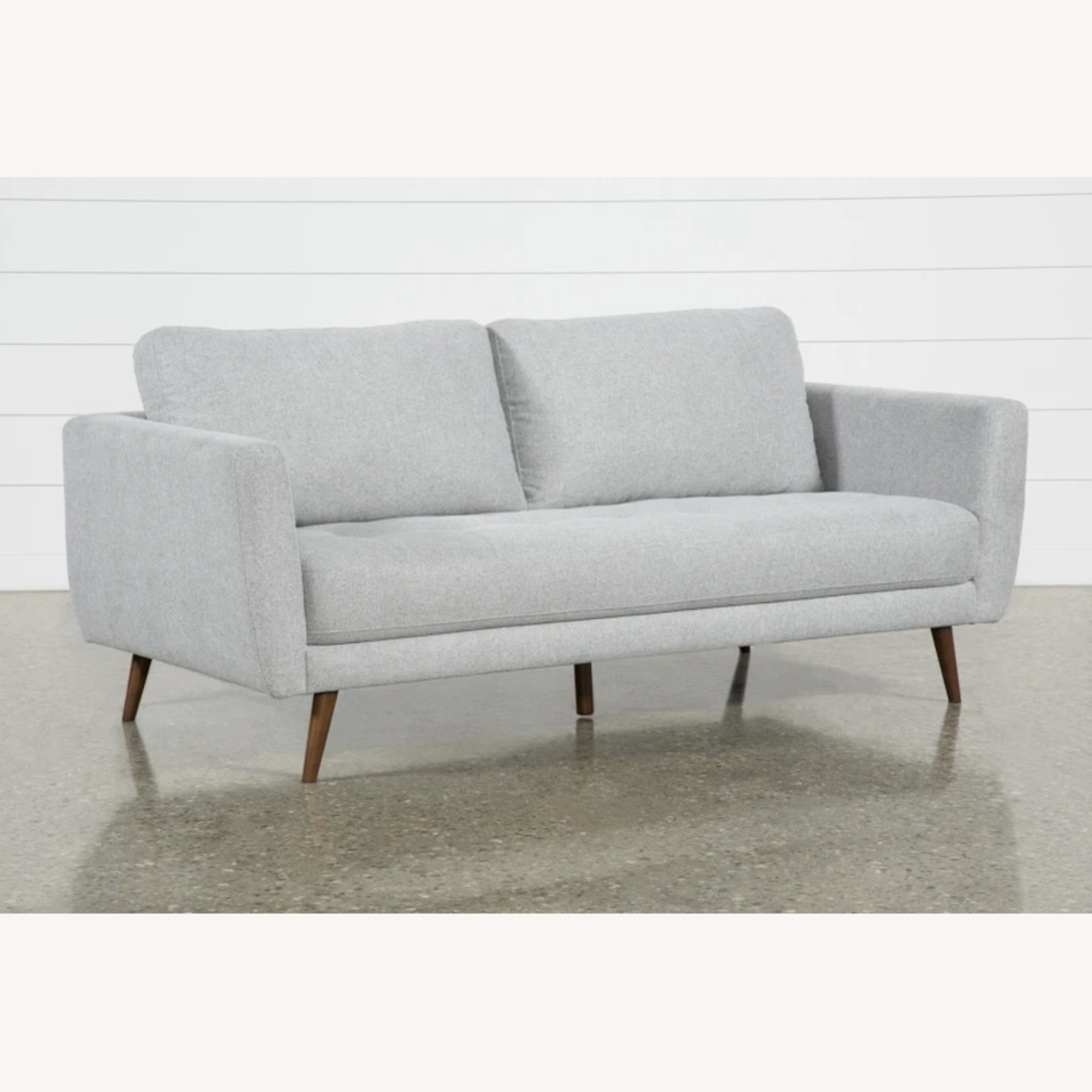 Living Spaces Light Gray Fabric 2 Seater Sofa - image-4
