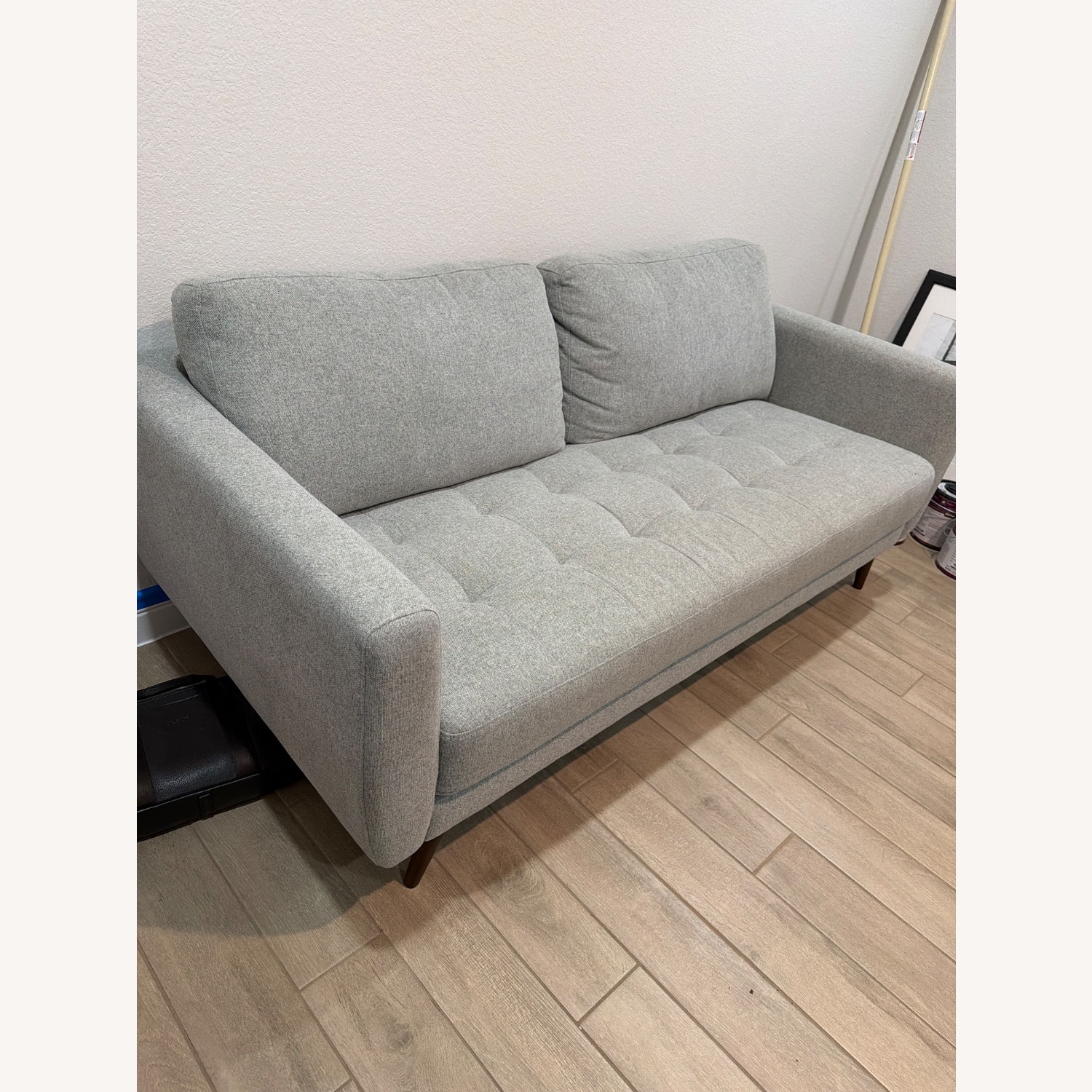 Living Spaces Light Gray Fabric 2 Seater Sofa - image-3