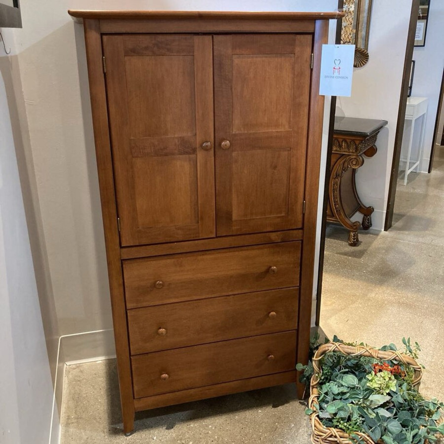 Nadeau Wood 3-Drawer Armoire Cabinet - image-2