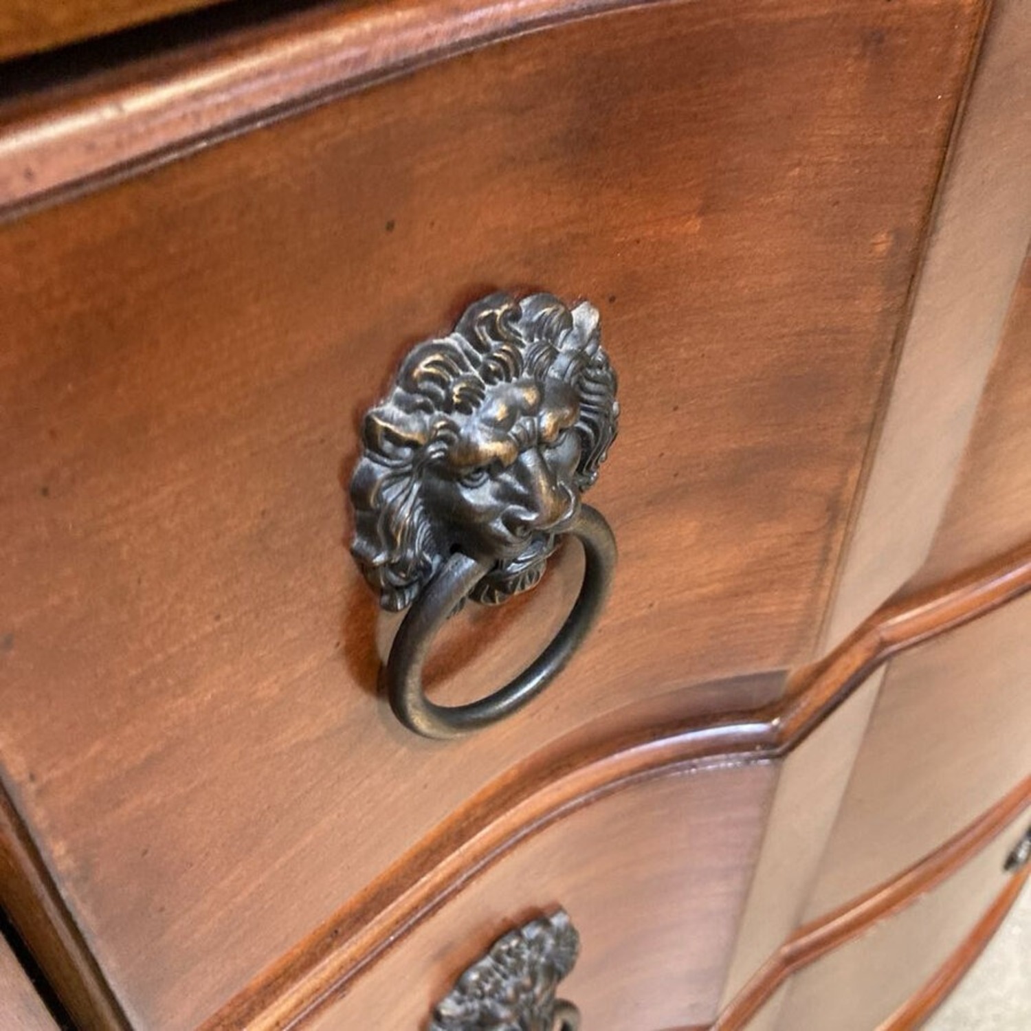 Serpentine Front Wood 3-Drawer Dresser - image-8